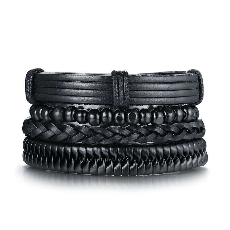 4Pcs Lot Vintage Black Leather Friendship Bracelets Set For Male Bangle Braclet Braslet Man Pulseira Masculina Jewelry BL-427
4Pcs Lot Vintage Black Leather Friendship Bracelets Set For Male Bangle Braclet Braslet Man Pulseira Masculina Jewelry BL-427