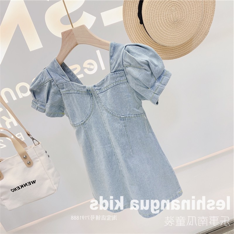 Girls Dress Kids U-neck Bubble Sleeve Denim Dress 2020 Summer New Toddler Girl Fashion Denim Baby Clothes Cowboy Dresses, Sky blue
Girls Dress Kids U-neck Bubble Sleeve Denim Dress 2020 Summer New Toddler Girl Fashion Denim Baby Clothes Cowboy Dresses, Sky blue