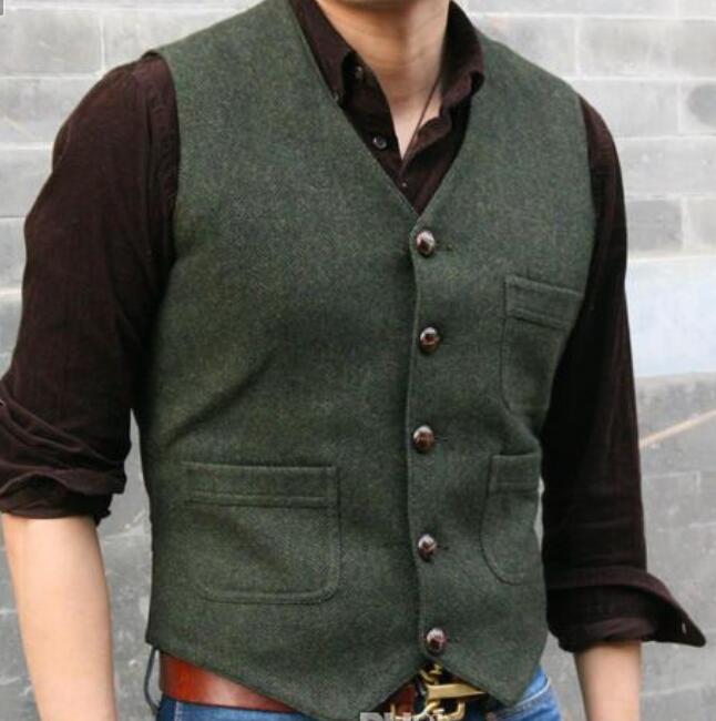 Wholesale- High Quality Business Men Dress Vests V Neck Sleeveless Formal Suit Vest Wool Tweed Herringbone Waistcoat Slim Fit Suit Jacket, Army green
Wholesale- High Quality Business Men Dress Vests V Neck Sleeveless Formal Suit Vest Wool Tweed Herringbone Waistcoat Slim Fit Suit Jacket, Army green