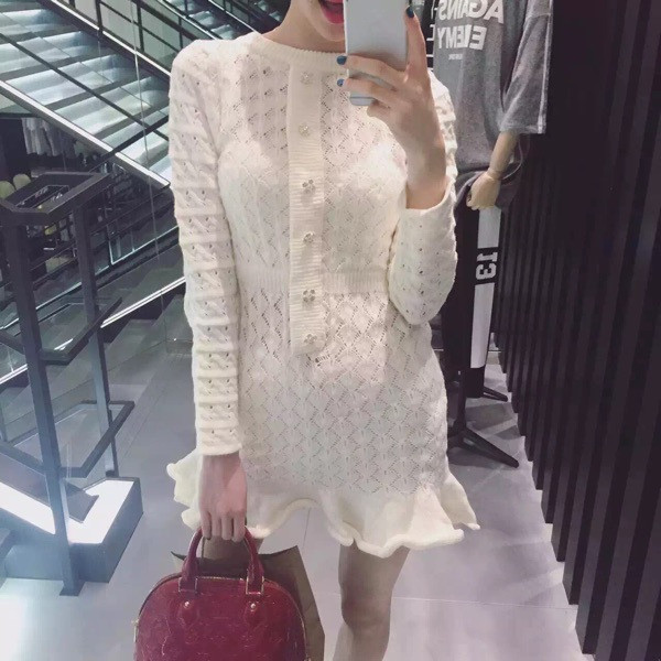 women's party dress Autumn winter sweater Knitdress ladies temperament pure color fishtail skirt package hip one-piece ruffled hollow out knitted dresses, Black
women's party dress Autumn winter sweater Knitdress ladies temperament pure color fishtail skirt package hip one-piece ruffled hollow out knitted dresses, Black