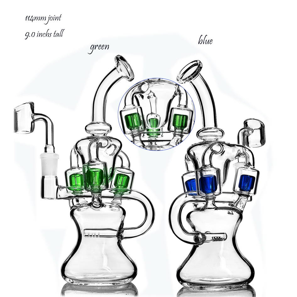 9.0 inchs recycler dab rigs colored perc thick glass water bongs smoke pipes heady glass water bongs with 14mm banger oil hookahs
9.0 inchs recycler dab rigs colored perc thick glass water bongs smoke pipes heady glass water bongs with 14mm banger oil hookahs