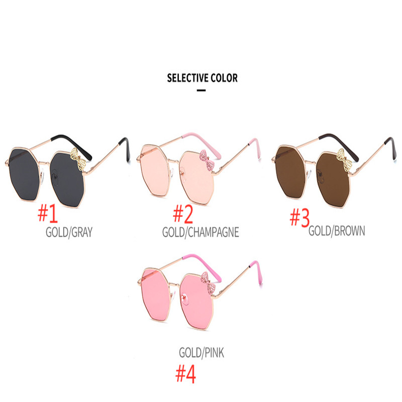 Newest Baby Children Anti-Ultraviolet Glasses Eyewear Summer Toddler Kids Bowknot Metal SunGlasses Girls Sunglasses H260130
