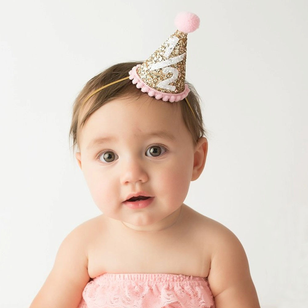 Children Hair Decorate First Birthday Party Hats Baby Hair Band Shoot Prop Princess crown Girl Birthday Hat Baby Girl Cake Smash dc202