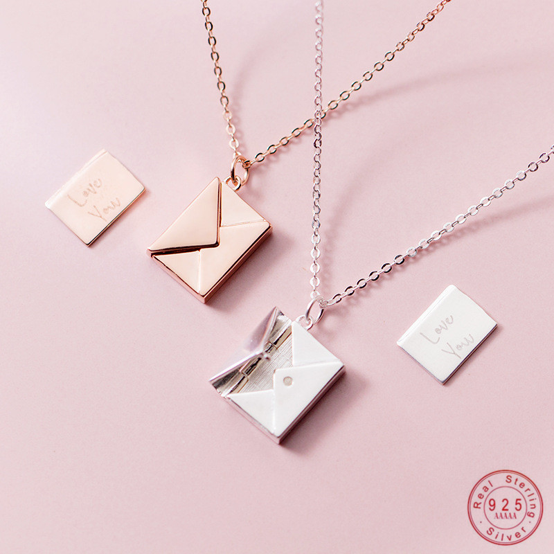 WANTME Genuine 925 Sterling Silver Jewelry Square Confession Love Letter Envelope Pendant Necklace Custom Lettering On The Back
WANTME Genuine 925 Sterling Silver Jewelry Square Confession Love Letter Envelope Pendant Necklace Custom Lettering On The Back