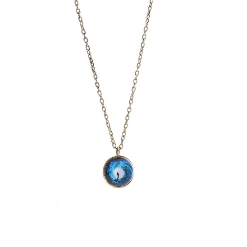 Glass Luminous Star Series Planet Necklace Crystal Cabochon Pendant Glow In The Darkness Necklaces Jewelry free shipping