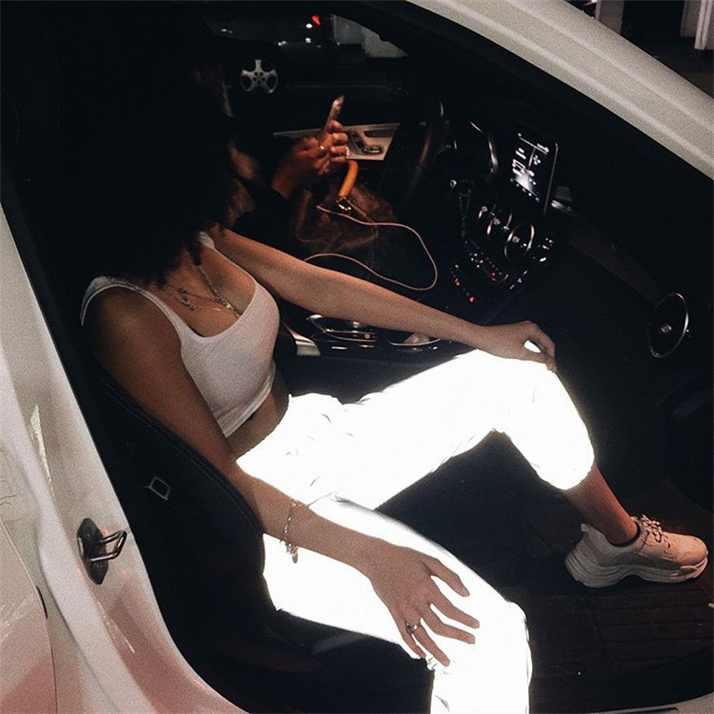 Toplook Reflective Leggings Harajuku High Waist Loose Autumn Winter Women New Fashion Streetwear Club Special Harem Pants 2019 C19041102