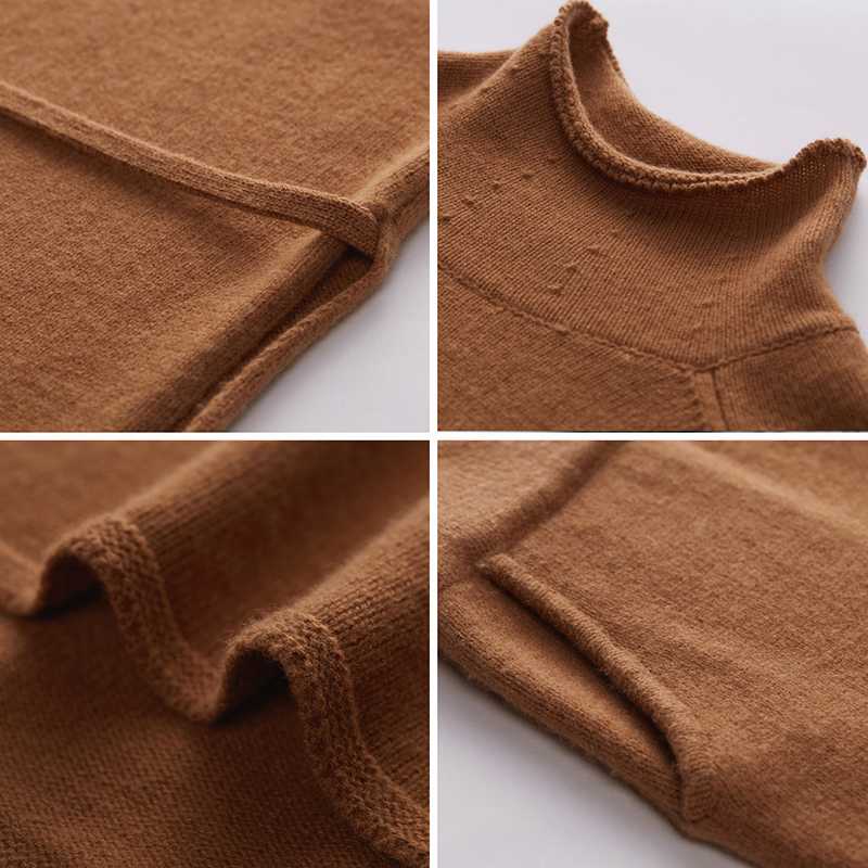 Women's Tracksuits OKXGNZ Women Sweater Set Wool Cashmere Wide Leg Pants Suit 2 Piece Turtleneck Top Bandage Two Piece1