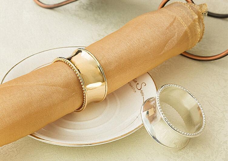Metal Napkin Rings Gold Silver Napkin Holders Dinner Towel Metal Napkin Ring Hotel Wedding Party Decoration