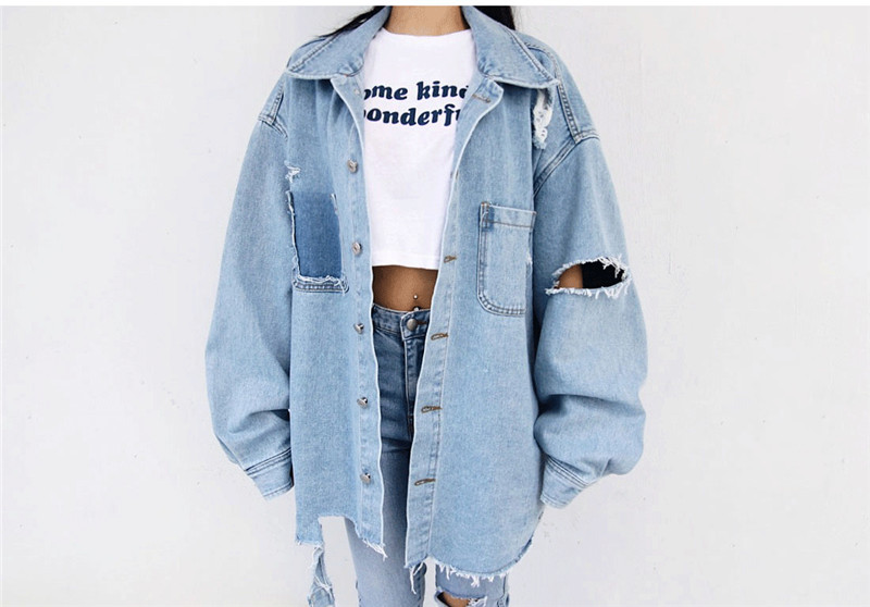 2020 Blue Autumn Women ripped jeans jackets and coat Fashion loose sleeve Tassel boyfriend denim jacket oversized Outerwear coats female, Same as picture
2020 Blue Autumn Women ripped jeans jackets and coat Fashion loose sleeve Tassel boyfriend denim jacket oversized Outerwear coats female, Same as picture