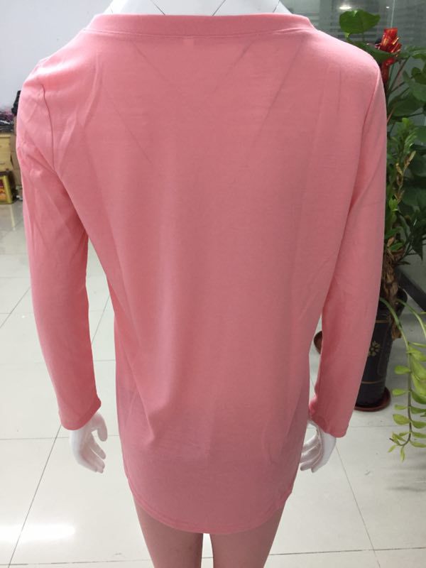 Spot 2021 European Spring and Summer Fashion Long Sleeve Sexy V-neck Solid Color Turtleneck T-Shirt Support Mixed Batch