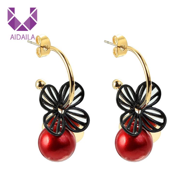 Charm AIDAILA Hoop Earrings Flower Ball Metal Copper Material Gold Color Korean Style 2021 Fashion Design Brinco EH05153
Charm AIDAILA Hoop Earrings Flower Ball Metal Copper Material Gold Color Korean Style 2021 Fashion Design Brinco EH05153