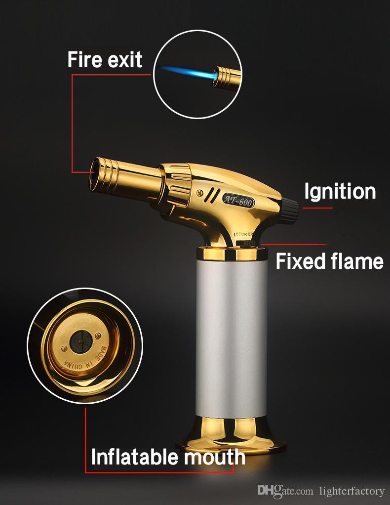 Arrival Torch Turbo New Spray Gun Jet Butane Cigar Cigarette 1300 C Windproof Lighter No Gas W260202