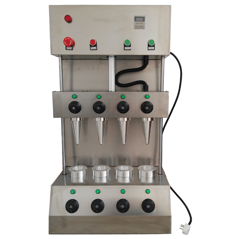 Quality assurance new commercial large vertical pizza cone machine hot multi-function rotary pizza oven machine and Display case