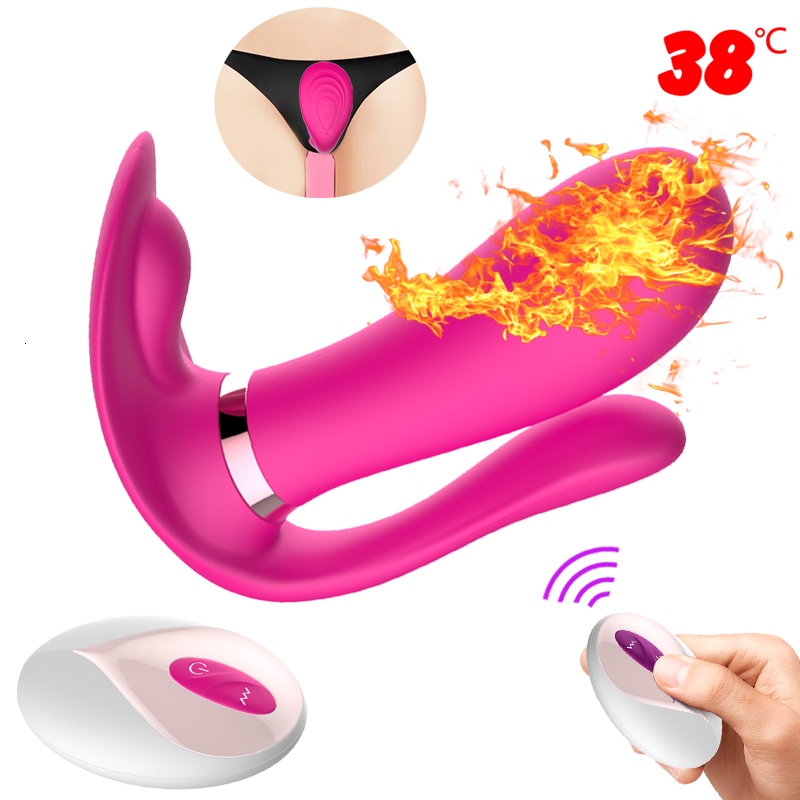 Chauffage Vibrant Culotte sans fil G Vibrator Dildo à distance spot jouets Anal Stimulateur Clitoris Adult Sex Toys pour femme sexe boutique Y191