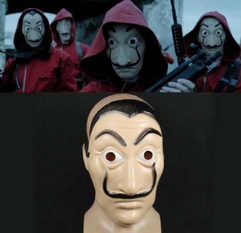 Cosplay Party Mask La Casa De Papel Face mask Salvador Dali Costume Movie Masks Realistic Christmas Halloween XMAS Masque Money Heist Props
Cosplay Party Mask La Casa De Papel Face mask Salvador Dali Costume Movie Masks Realistic Christmas Halloween XMAS Masque Money Heist Props