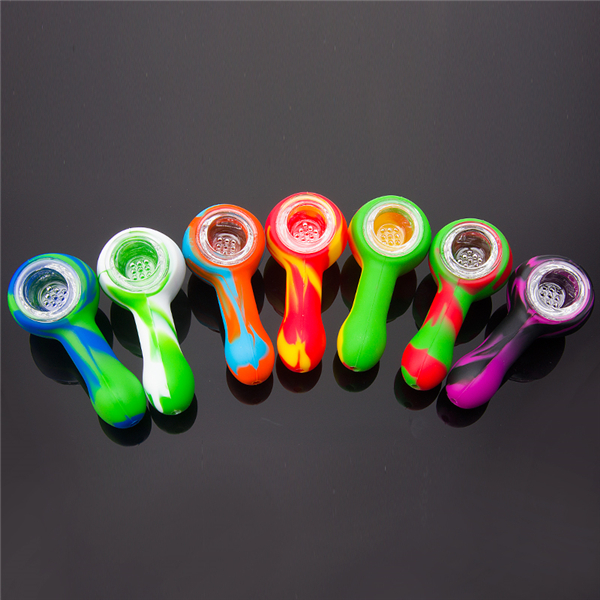 DHL Silicone Hand Pipe 3.2 inch Small hand pipe 81mm Smoking Pipe with glass bowl Food Grade Silicone
DHL Silicone Hand Pipe 3.2 inch Small hand pipe 81mm Smoking Pipe with glass bowl Food Grade Silicone
