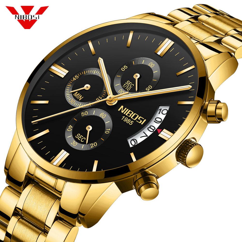 NIBOSI Chronograph Mens Watches Top Brand Luxury Business Watch Men Clock Relogio Masculino Waterproof Quartz Gold Wristwatch, Black
NIBOSI Chronograph Mens Watches Top Brand Luxury Business Watch Men Clock Relogio Masculino Waterproof Quartz Gold Wristwatch, Black
