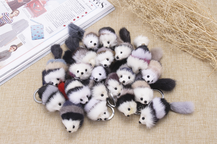New Cute Fluffy Fox Ball Key Chain Keyrings Pompom Fox Fur Charm Keychain Car Bag Key Ring Women Jewelry