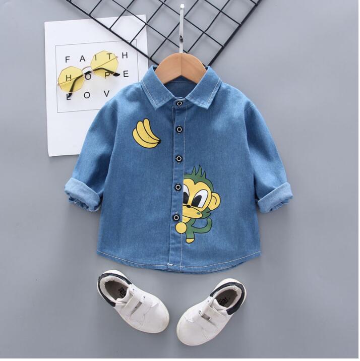 Boy Long Sleeve Cotton Jeans Turn-Down Collar T-Shirt Kids Spring Autumn Tops Clothing SYJ 004, As picture
Boy Long Sleeve Cotton Jeans Turn-Down Collar T-Shirt Kids Spring Autumn Tops Clothing SYJ 004, As picture