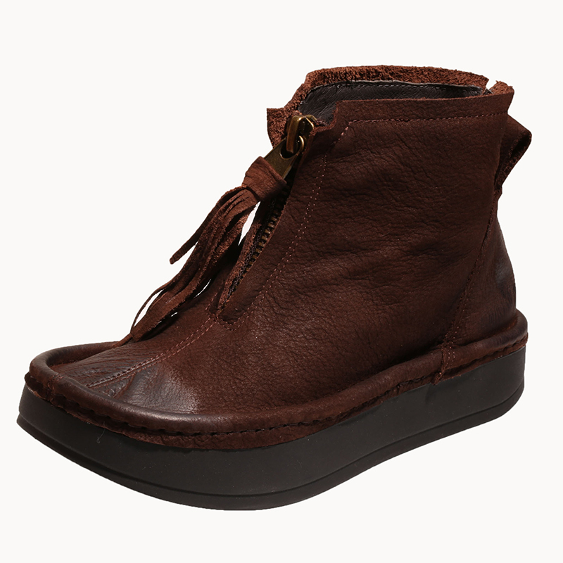 VALLU 2020 autumn and winter new matte thick bottom wedge heel leather boots women flat casual round head leather boots, Coffee leather
VALLU 2020 autumn and winter new matte thick bottom wedge heel leather boots women flat casual round head leather boots, Coffee leather