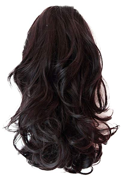 100 Human pony tail hair piece straight light curled ponytail wraps best natural looking dark brown cholcate burnette 120g