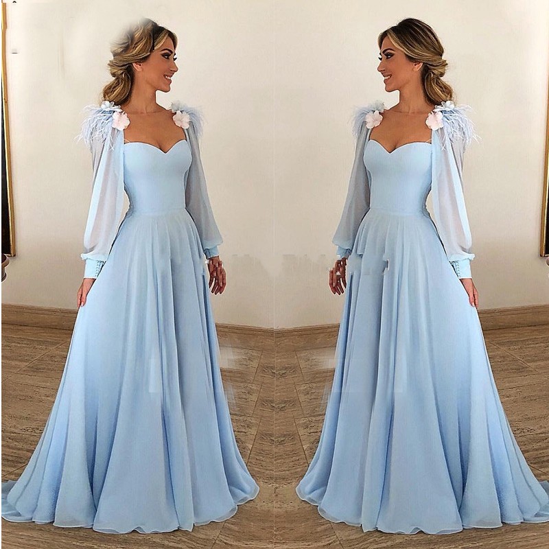 Light sky Blue Muslim Evening Dresses 2019 A-line Flowers feather Chiffon Plus Size Prom Dress Arabic Dubai Long Sleeves Evening Gown, Gold
Light sky Blue Muslim Evening Dresses 2019 A-line Flowers feather Chiffon Plus Size Prom Dress Arabic Dubai Long Sleeves Evening Gown, Gold