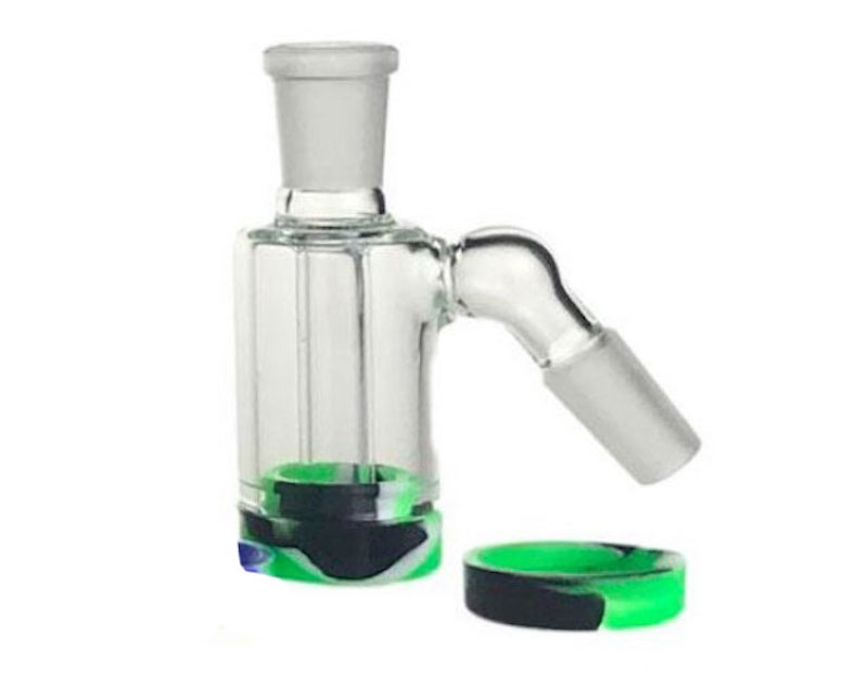 Glass Ash Catcher Bowls with Male 14mm 18mm Bubbler Glass Perc Ashcatcher Bong Ash Catcher with Silicone Container