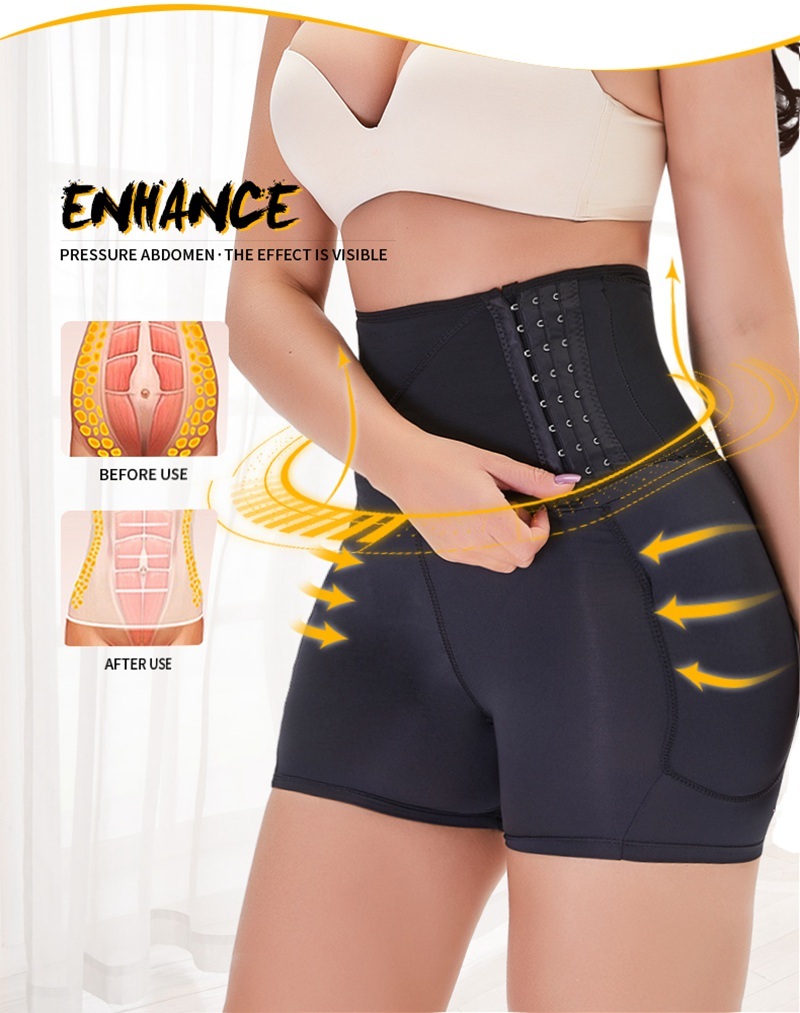 ZYSK Plus Size Women Ass Pads Butt Lifter High Waist Trummy Control Panties Slimming Shapewear Booty Lift Bid Body Shaper S-6XL T200529