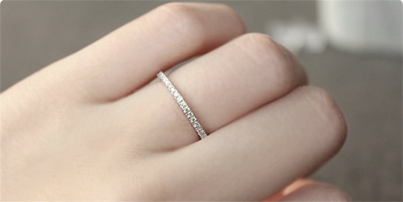 Fashion Original 100% 925 Sterling Silver Band Rings Women Wedding Jewelry Gift Classic Simulated Platinum Diamond CZ RING