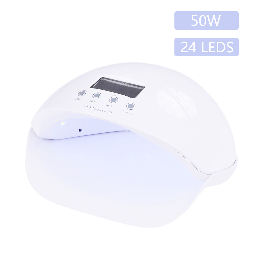Manooby 50W Nail Polish Curing Lamp for Fingernail with Sensor Manicure Sun Light Lamp 30s/60s/90s Timer Setting and LCD Display, Black