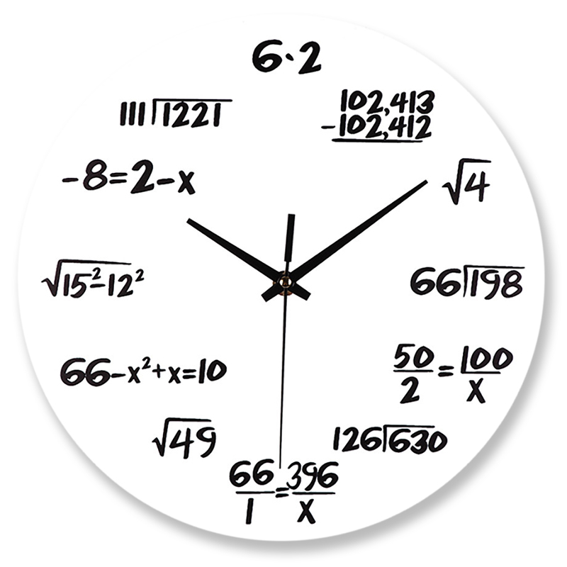 White Large Wall Clock Mathematics Silent Math Equations Polytechnic Digital Wall Clock
White Large Wall Clock Mathematics Silent Math Equations Polytechnic Digital Wall Clock
