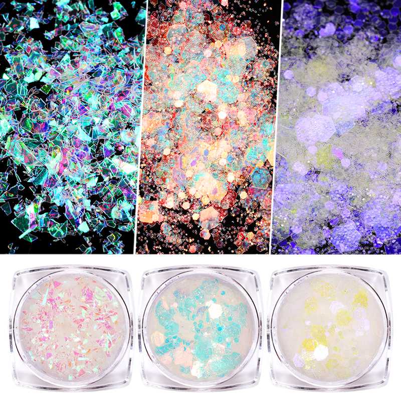 6 Boxes Holographics Nail Sequins Irregular Nail Glittery Powder Dust Shining Flake Colorful Art Accessories
6 Boxes Holographics Nail Sequins Irregular Nail Glittery Powder Dust Shining Flake Colorful Art Accessories