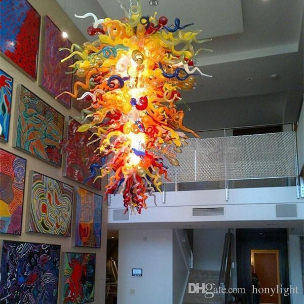 Italian Style Chandelier Hand Blown Glass Pendant Lamps Vintage Museum Living Room Art Decoration Glass Lighting