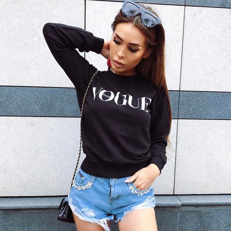 Women New Fashion Hoodie VOGUE Letter Print Sweatshirt Knitted Long Sleeve Pullovers Polerones Mujer Harajuku Tops, Black
Women New Fashion Hoodie VOGUE Letter Print Sweatshirt Knitted Long Sleeve Pullovers Polerones Mujer Harajuku Tops, Black