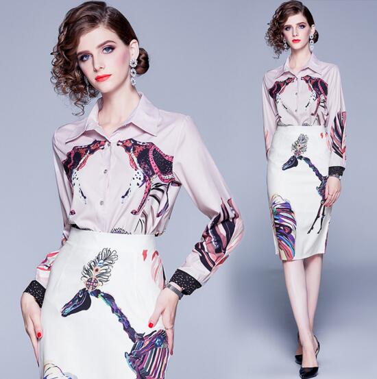 New autumn fashion shirt shirt skirt two-piece suit, Pink
New autumn fashion shirt shirt skirt two-piece suit, Pink