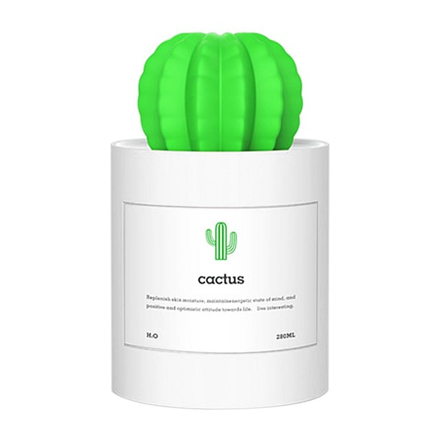 280ml USB Air Humidifier Cactus Timing Diffuser Mist Maker Fogger Mini Aroma Atomizer With Night Light for Home