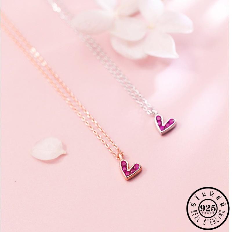 Fashion 925 Sterling Silver Small Heart Pendant with Purplish Red Cubic Zirconia Rose Gold Color Plated Chain Necklace for Women
Fashion 925 Sterling Silver Small Heart Pendant with Purplish Red Cubic Zirconia Rose Gold Color Plated Chain Necklace for Women