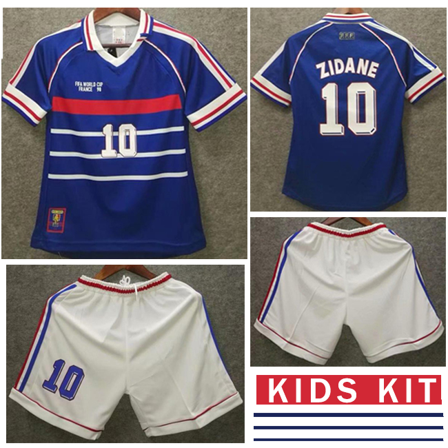 France kids kit 1998 World Cup #10 ZIDANE #12 HENRY boys Retro soccer jerseys home soccer uniforms 98 kids kit classic football shirts, 1998 kids retro
France kids kit 1998 World Cup #10 ZIDANE #12 HENRY boys Retro soccer jerseys home soccer uniforms 98 kids kit classic football shirts, 1998 kids retro