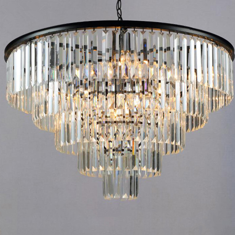 2021 Modern Crystal Pendant Lamps Chandelier Elegant K9 Smoky Gray Suspension Lamparas for Cafe Restaurant Hotel