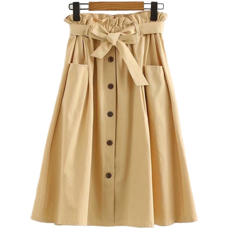 Merry Pretty Women's Lace Up Solid A-Line Skirts 2020 Autumn Single-breasted Pockets Knee-Length Skirts Femme Casual Loose Skirt, Black
Merry Pretty Women's Lace Up Solid A-Line Skirts 2020 Autumn Single-breasted Pockets Knee-Length Skirts Femme Casual Loose Skirt, Black
