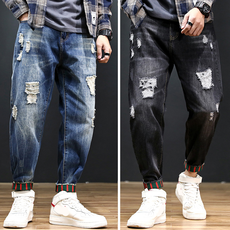 New Plus Size Men Skinny Jeans Harem Pants Men's Tide Brand Hole Beam Loose Washed Jeans Male High Quality Denim Pants, Black
New Plus Size Men Skinny Jeans Harem Pants Men's Tide Brand Hole Beam Loose Washed Jeans Male High Quality Denim Pants, Black