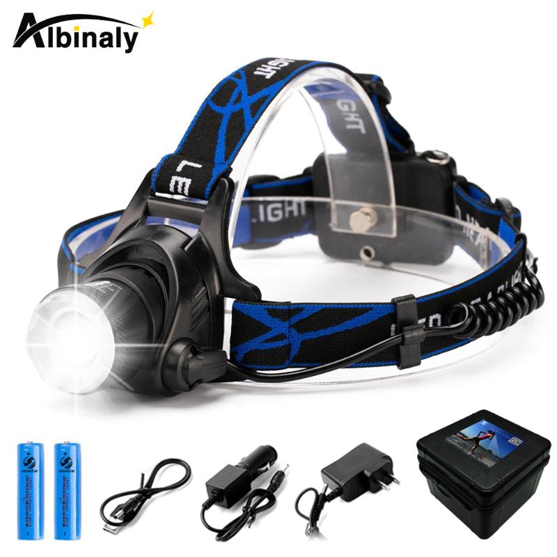Ultra Bright LED Headlamp CREE XML-T6/L2 waterproof headlight Zoomable 4 lighting modes fishing light use 2 x 18650 battery
Ultra Bright LED Headlamp CREE XML-T6/L2 waterproof headlight Zoomable 4 lighting modes fishing light use 2 x 18650 battery