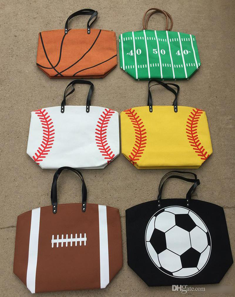 Handbags Canvas Bag Baseball Sports Bags backpack Casual Softball Bag Football Soccer Basketball Cotton Canvas Tote Bag