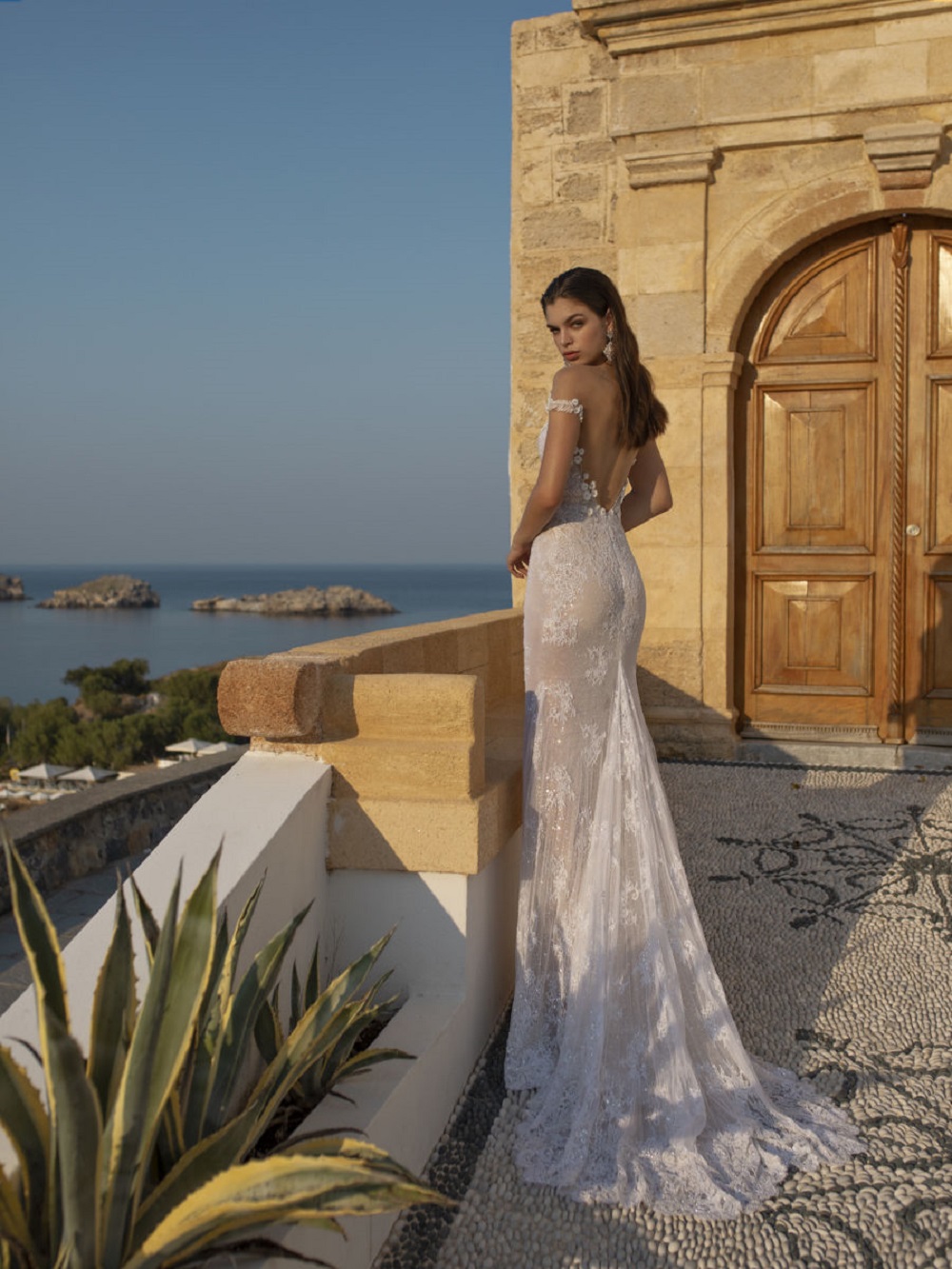 lian rokman mermaid wedding dresses beads appliqued lace illusion jewel neck bridal gowns sweep train backless robe de marie
