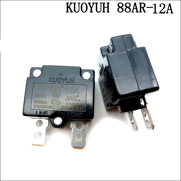 Taiwan KUOYUH Overcurrent Protector Overload Switch Automatic Reset 12A 88AR Series
