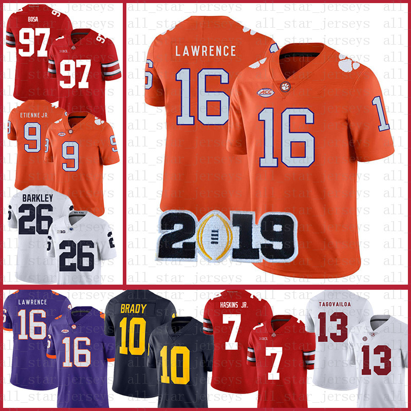 Clemson Tigers American football Jersey 16 Trevor Lawrence 9 Travis Etienne Jr. sports wears NCAA Jerseys Tom Brady Saquon Barkley sver, Ncaa (shizihui)
Clemson Tigers American football Jersey 16 Trevor Lawrence 9 Travis Etienne Jr. sports wears NCAA Jerseys Tom Brady Saquon Barkley sver, Ncaa (shizihui)