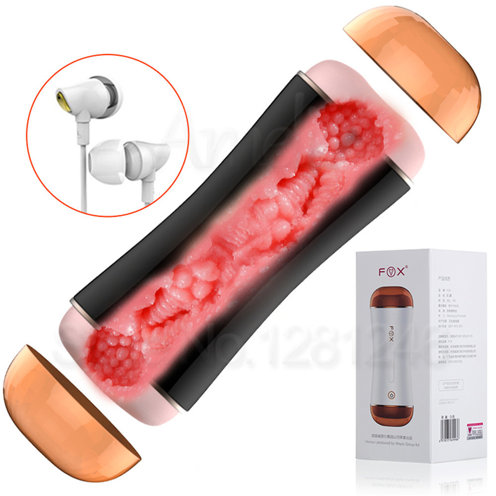 Vagina Anal Double Channel Male Masturbator 10 Mode Vibration Male Masturbation Cup Realistic Pocket Pussy Oral Sex Toys For Men C19012201