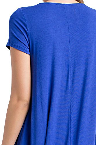 Imysty Womens T-Shirt Dress Casual Short Sleeve Swing Tunic with Pockets