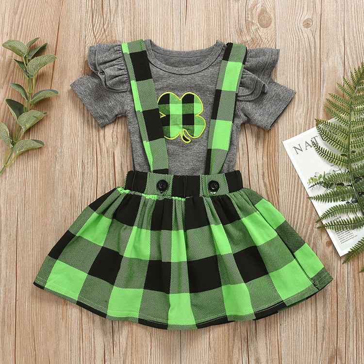 2020 Infant Newborn Baby Girls Clothes Romper+Plaid Strap Skirt St Patrick's Day Outfits Clothing Sets Kid Clothes Ropa Niña, Green
2020 Infant Newborn Baby Girls Clothes Romper+Plaid Strap Skirt St Patrick's Day Outfits Clothing Sets Kid Clothes Ropa Niña, Green