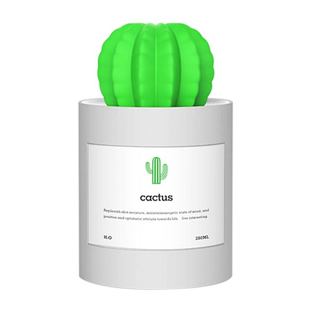 280ml USB Air Humidifier Cactus Timing Diffuser Mist Maker Fogger Mini Aroma Atomizer With Night Light for Home